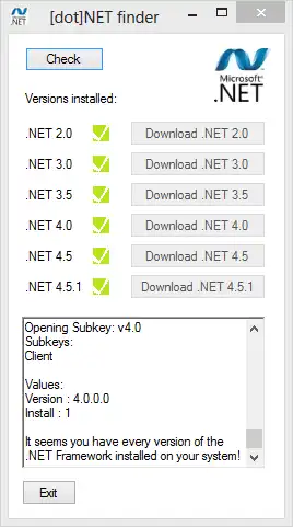 Download web tool or web app [dot]NET_Finder